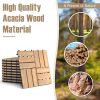 10 Pieces 12 x 12 Inch Acacia Wood Interlocking Check Deck Tiles - as picture