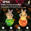 Cute Solar Garden Lights Easter Rabbit Solar LED Lights Waterproof Resin Landscape Lamp Outdoor Solar Lights Party Pathway Yard - LLA0012112-B - CN