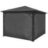 Gazebo with Curtain Anthracite Aluminum 118.1" x 118.1" - Anthracite