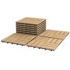 10 Pieces 12 x 12 Inch Acacia Wood Interlocking Check Deck Tiles - as picture