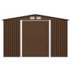 Garden Storage Shed Brown 101.2"x80.7"x70.1" Steel - Brown