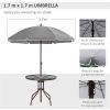 Outdoor dining table and chair package with umbrella - as picture