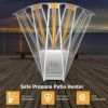 42; 000 BTU Stainless Steel Pyramid Patio Heater With Wheels - Silver