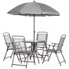 Outdoor dining table and chair package with umbrella - as picture