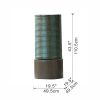 19.5x19.5x43.5" Large Concrete Cylinder Green & Brown Ribbed Water Fountain, Outdoor Bird Feeder / Bath Fountain, Modern Industrial Style - as Pic