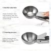 Ice Cream Scoops Stacks Stainless Steel Ice Cream Digger Non-Stick Fruit Ice Ball Maker Watermelon Ice Cream Spoon Tool - Silver