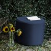 Jaxx Spring Outdoor Ottoman, Navy - Navy - Indoor/Outdoor Acrylic