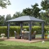 10' x 13' Patio Gazebo, Aluminum Frame, Outdoor Gazebo Canopy Shelter with Netting & Curtains, Garden, Lawn, Backyard and Deck, Gray - as Pic