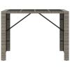 Bar Table with Glass Top Gray 57.1"x31.5"x43.3" Poly Rattan - Gray