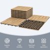 10 Pieces 12 x 12 Inch Acacia Wood Interlocking Check Deck Tiles - as picture