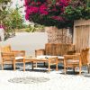 4 Pieces Outdoor Acacia Wood Sofa Furniture Set - as show