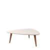 Manhattan Comfort Utopia 17.51" High Triangle Coffee Table with Splayed Legs in Off White and Maple Cream - Default Title