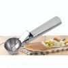 Ice Cream Scoops Stacks Stainless Steel Ice Cream Digger Non-Stick Fruit Ice Ball Maker Watermelon Ice Cream Spoon Tool - Silver