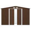 Garden Storage Shed Brown 101.2"x80.7"x70.1" Steel - Brown