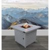 Living Source International 25" H x 30" W Steel Propane/Natural Gas Fire Pit Table ( White ) - 1