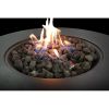 Living Source International 11" H x 30" W Fiber Reinforced Concrete Propane/Natural Gas Outdoor Fire Pit Table with Lid (Charcoal) - 1