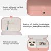 Portable Jewelry Organizer Box Travel Jewelry Case Button Leather Storage Display Box Ring Necklace Jewellery Storage Organizer - Basic Pink - China