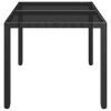 Patio Table with Glass Top Black 35.4"x35.4"x29.5" Poly Rattan - Black