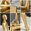 Nordic Abstract Figures Home Decoration Accessories Sculptures Living Room Study Decor Gold Humanoid Resin Embellishment Statues - seat AD - China