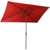 Rectangular Patio Umbrella 6.5 ft. x 10 ft. with Tilt, Crank and 6 Sturdy Ribs for Deck, Lawn, Pool in RED - as Pic