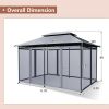 10 Feet x 13 Feet Tent Canopy Shelter with Removable Netting Sidewall - Gray