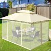 10 Feet x 13 Feet Tent Canopy Shelter with Removable Netting Sidewall - Beige