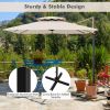 9.5 Feet Cantilever Patio Umbrella with 360° Rotation and Double Top - Beige