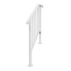 Handrails for Outdoor Steps, Iron Handrail Fits 2 Step, Transitional Handrail with Installation Kit, White - as picture