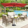 6.5FT × 10FT Patio Umbrella Outdoor Red Uv Protection - as Pic