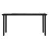 Patio Dining Table Black 63"x31.5"x29.1" Steel and Tempered Glass - Black