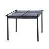 10x10 Ft Outdoor Patio Retractable Metal Pergola With Canopy Sunshelter Pergola for Gardens,Terraces,Backyard, Gray - as Pic