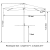 Rectangular Patio Umbrella 6.5 ft. x 10 ft. with Tilt, Crank and 6 Sturdy Ribs for Deck, Lawn, Pool in RED - as Pic