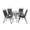 6-Piece Outdoor Patio Dining Set - Black