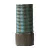 19.5x19.5x43.5" Large Concrete Cylinder Green & Brown Ribbed Water Fountain, Outdoor Bird Feeder / Bath Fountain, Modern Industrial Style - as Pic