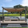 13 x 10 Ft Outdoor Patio Retractable Pergola With Canopy Sun shelter Pergola for Gardens,Terraces,Backyard - as Pic