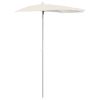 Garden Half Parasol with Pole 70.9"x35.4" Sand - Cream