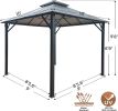 Outdoor Aluminum Hardtop Gazebo  with Netting;  10' x 10' - Double roof