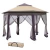 Pop Up Gazeb Party Tent-Coffee and Beige - as picture