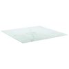 Table Top White 27.6"x27.6" 0.2" Tempered Glass with Marble Design - White