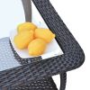 5-Person Rattan Patio Conversation Sets for Garden Backyard, Navy Blue - Navy Blue