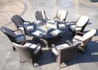 Elegant PE Wicker and Aluminium Patio Dining Fire Pit Table - Round