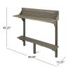 Caribbean Outdoor 3 Piece Acacia Wood Balcony Bar Set, Grey - Gray