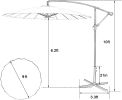 9 Ft Offset Hanging Market Patio Umbrella w/Easy Tilt Adjustment for Backyard, Poolside, Lawn and Garden, Red - KM3843