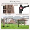 9.5 Feet Cantilever Patio Umbrella with 360° Rotation and Double Top - Coffee