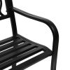 50" Outdoor Welcome Backrest Cast Iron&PVC Bench - as picture