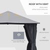 10ft x 10ft Patio Gazebo-Black-AS - as picture