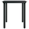 Patio Dining Table Black 55.1"x27.6"x29.1" Steel and Glass - Black