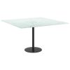 Table Top White 27.6"x27.6" 0.2" Tempered Glass with Marble Design - White