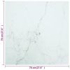 Table Top White 27.6"x27.6" 0.2" Tempered Glass with Marble Design - White