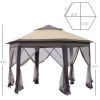 Pop Up Gazeb Party Tent-Coffee and Beige - as picture